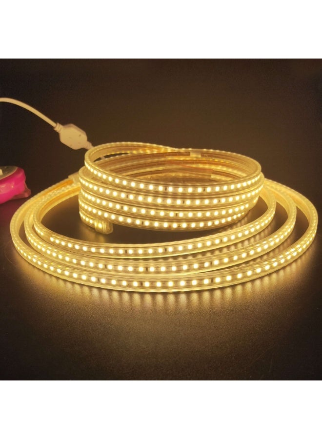 شريط إضاءة LED بطول 5 متر لون أبيض دافئ | يعمل مباشرة على 220 فولت مع قابس | مقاوم للماء ومرن | إضاءة ديكورية للاستخدام الداخلي والخارجي - Image 5